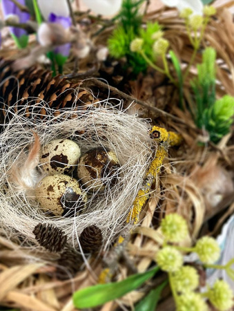 Пасхальная композиция "Вербная" на натуральном спиле